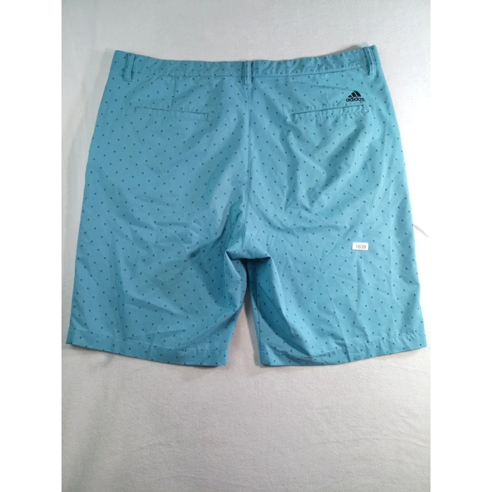 Adidas Golf Shorts Mens 38 Blue Performance Flat Front Stretch Casual